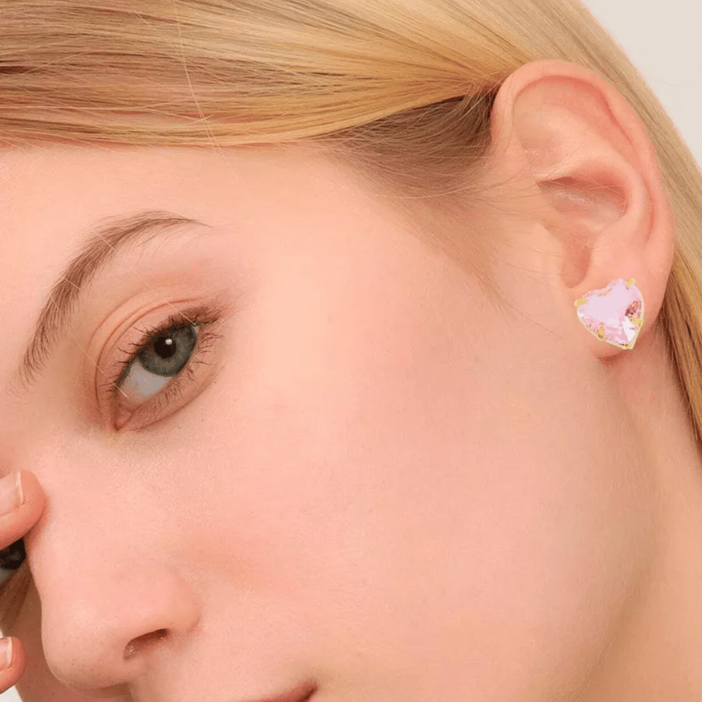 CONJUNTO CORAÇÃO CRISTAL ROSA - Imagem 5