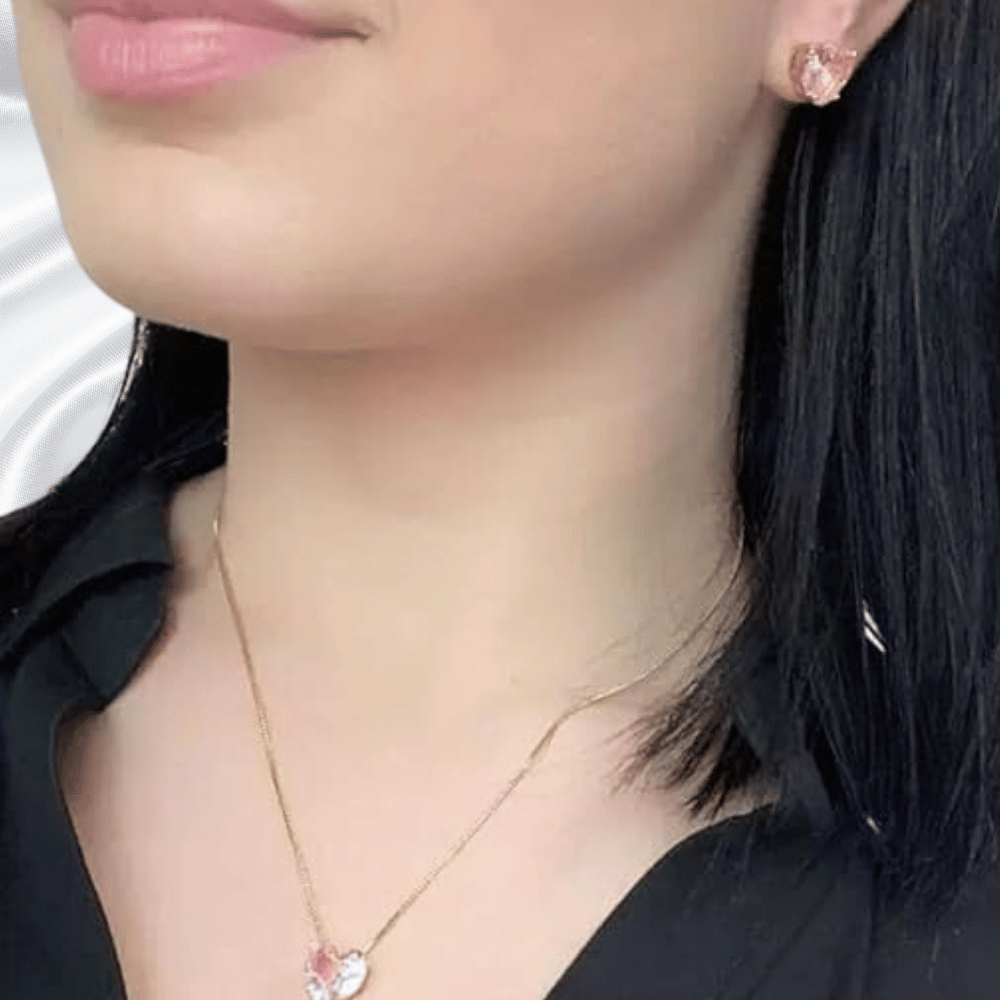 CONJUNTO CORAÇÃO CRISTAL ROSA - Imagem 7